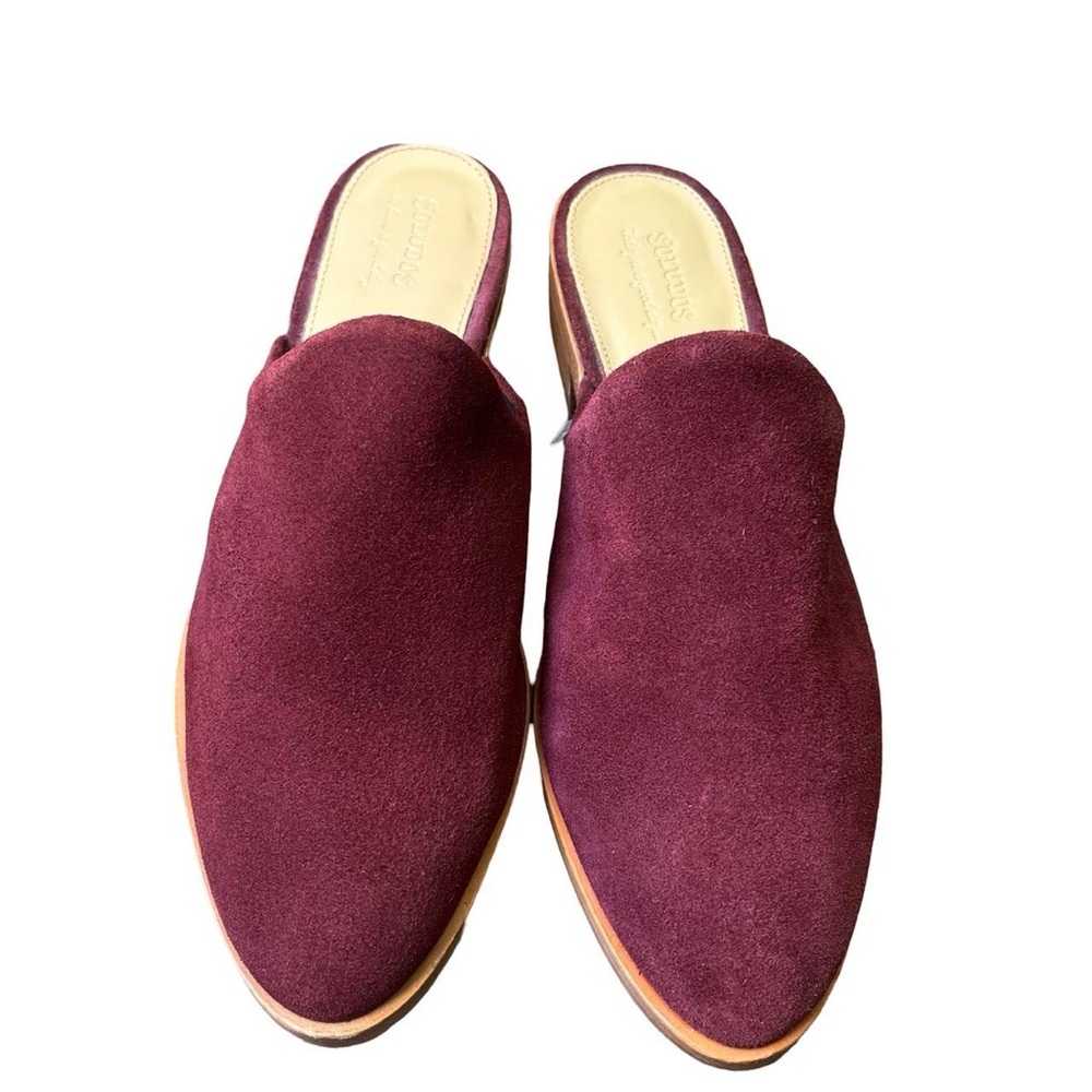 Soludos Burgundy Suede Mules